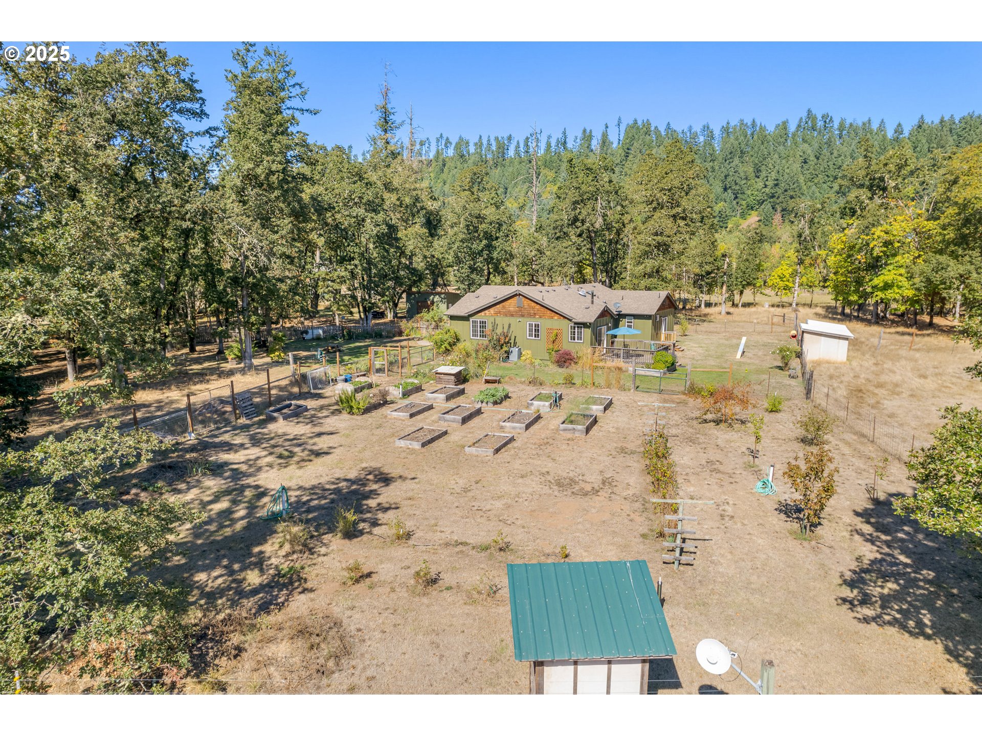 78691 Sears Road Cottage Grove, OR 97424 - Photo 39 of 48 a view of a backyard of a house with a yard