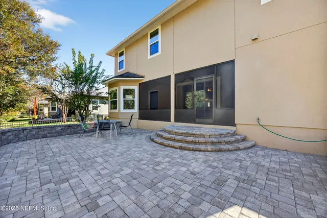 front view of a building with an outdoor space