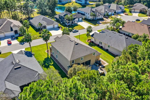 an aerial view of multiple house