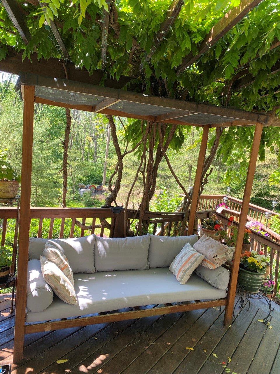 36 Chardavoyne Road Warwick, NY 10990 - Photo 38 of 46 Deck featuring a wooded view and an outdoor hangout area