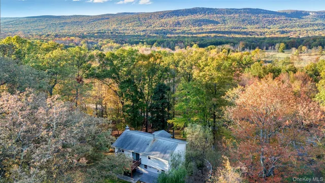 a view of lake with mountain