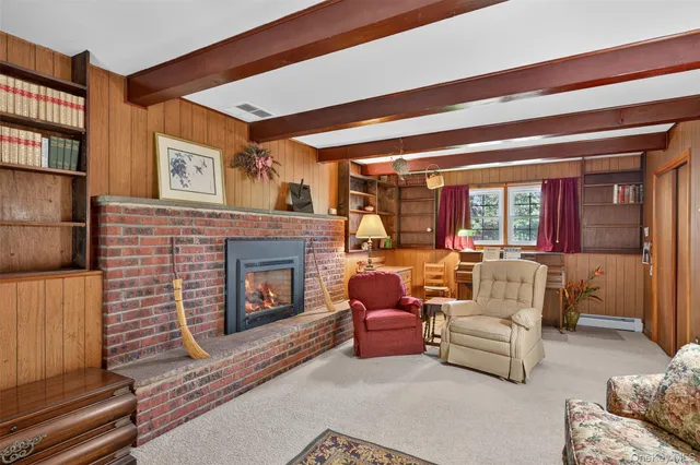 a patio with yard table and chairs