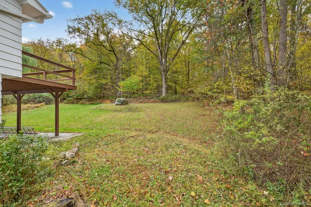 a view of a house with backyard and a tree
