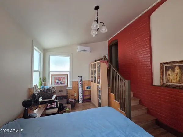 a view of small space with wooden floor