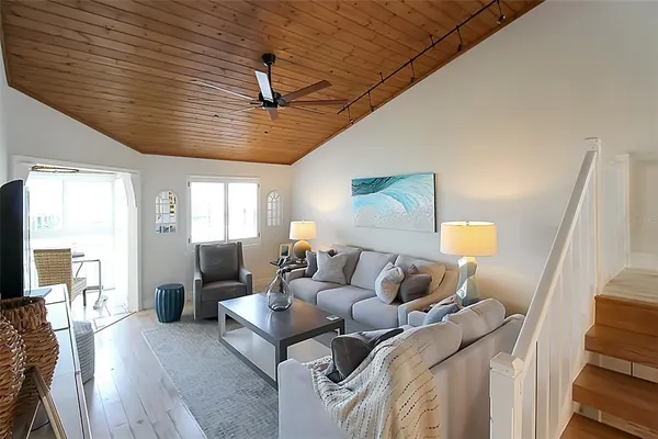 a living room with furniture