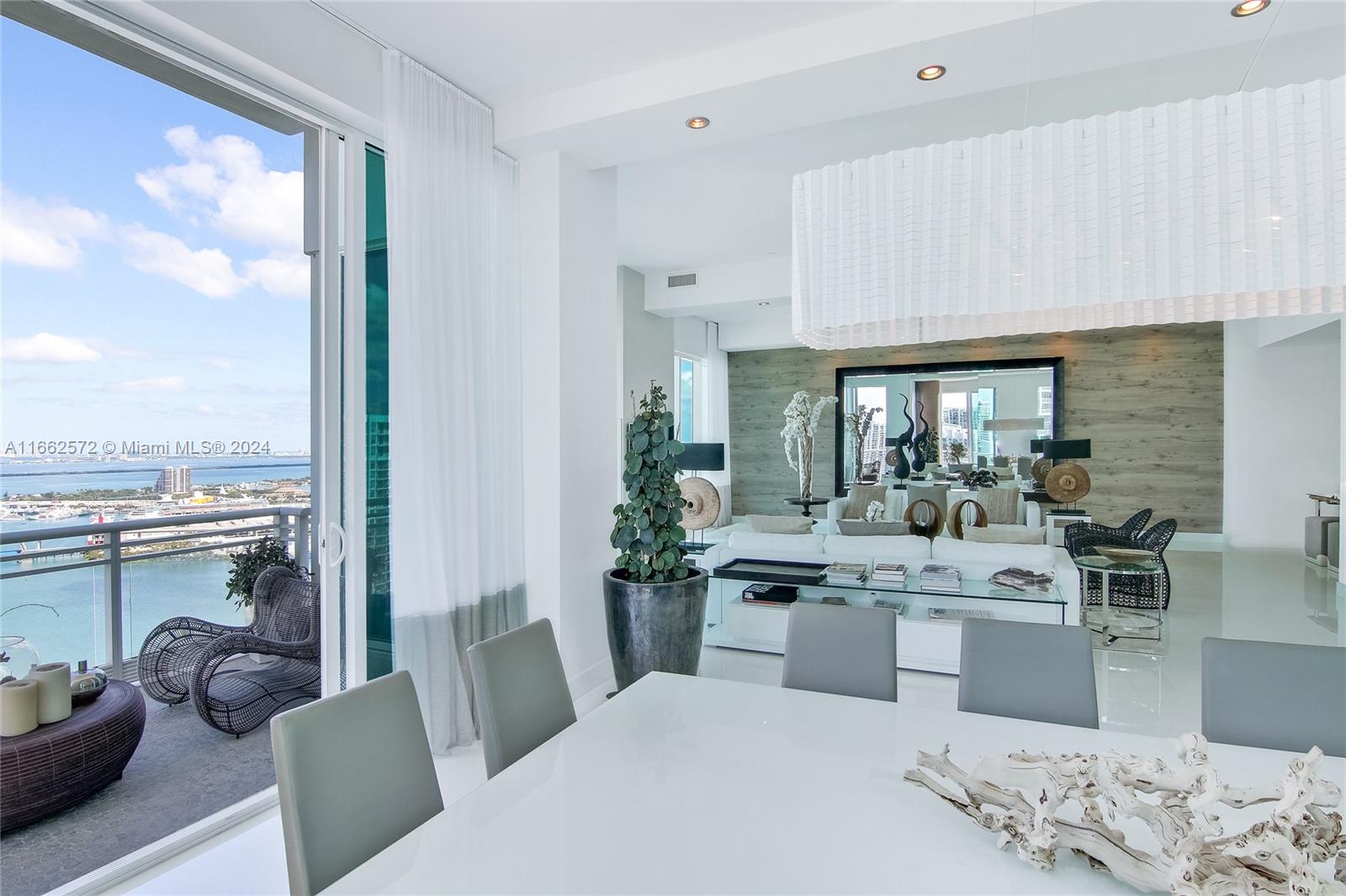 900 Brickell Key Boulevard, Unit PH3401 Miami, FL 33131 - Photo 12 of 58 a large white kitchen with a large window