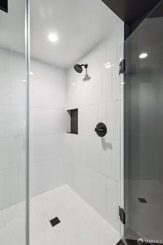 a bathroom with a shower