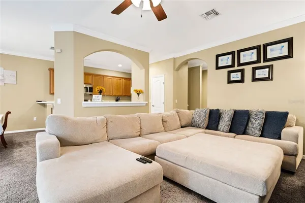 a living room with furniture