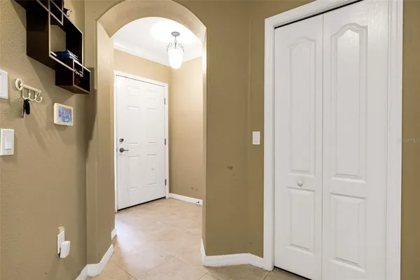 a view of a hallway with elevator
