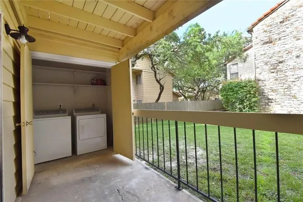 a view of a balcony