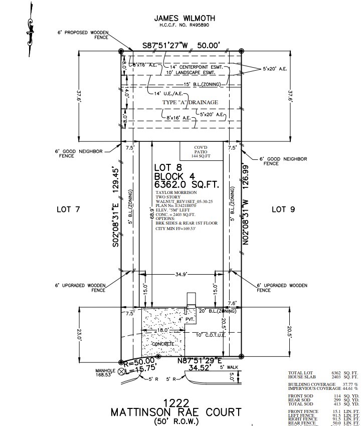 1122 Mattinson Rae Court Tomball, TX 77375 - Photo 3 of 35 1122 Mattinson Rae Court preliminary plot plan
