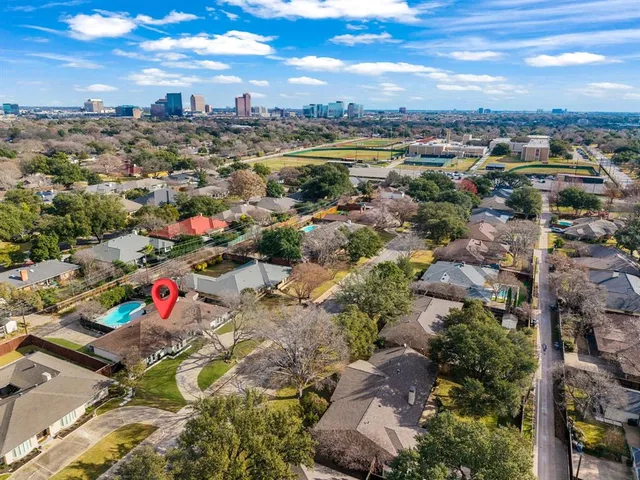 an aerial view of a city