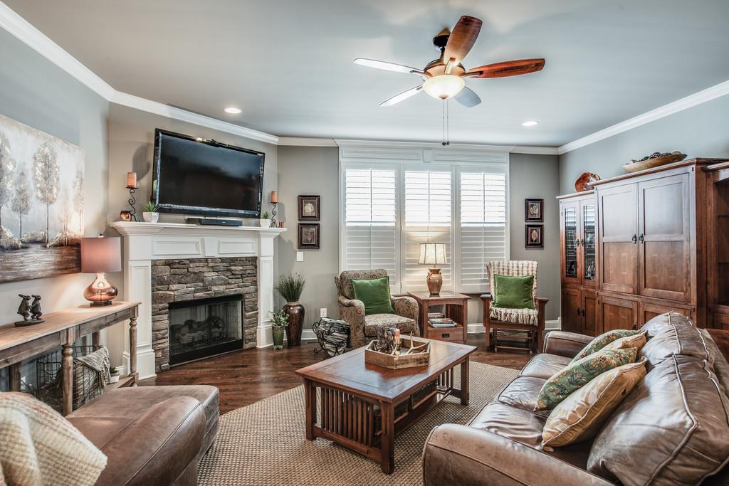4128 Turnberry Road Spring Hill, TN 37174 - Photo 5 of 30 a living room with furniture fireplace and a flat screen tv