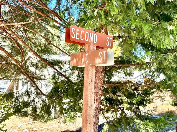 a close up of a street sign