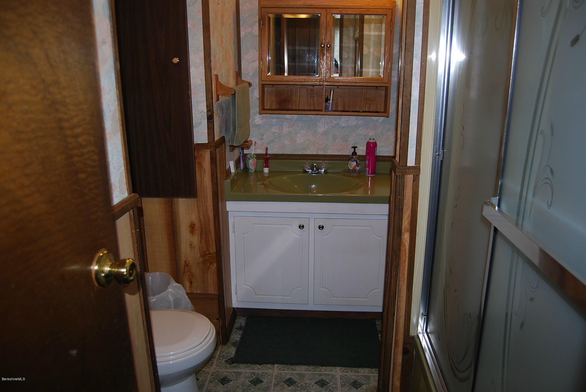 196 Chapel Road Savoy, MA 01256 - Photo 16 of 22 a bathroom with a granite countertop sink and a mirror