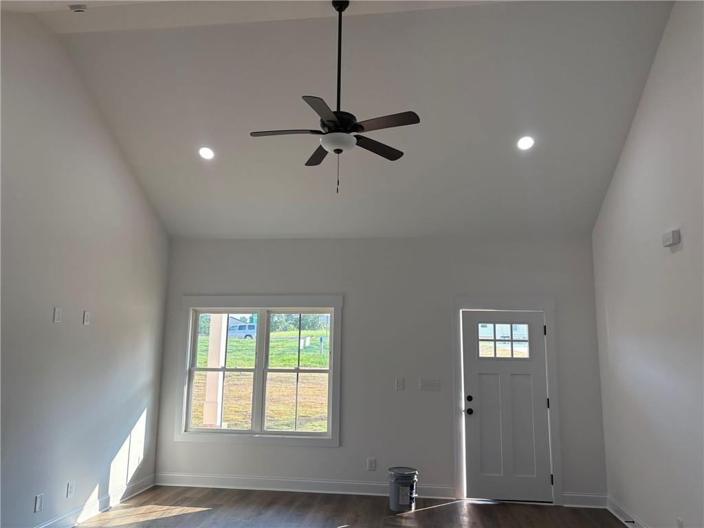 3216 South Phillips Road Lanett, AL 36863 - Photo 5 of 14 Vaulted ceiling featuring a ceiling fan with integrated lighting and recessed lighting