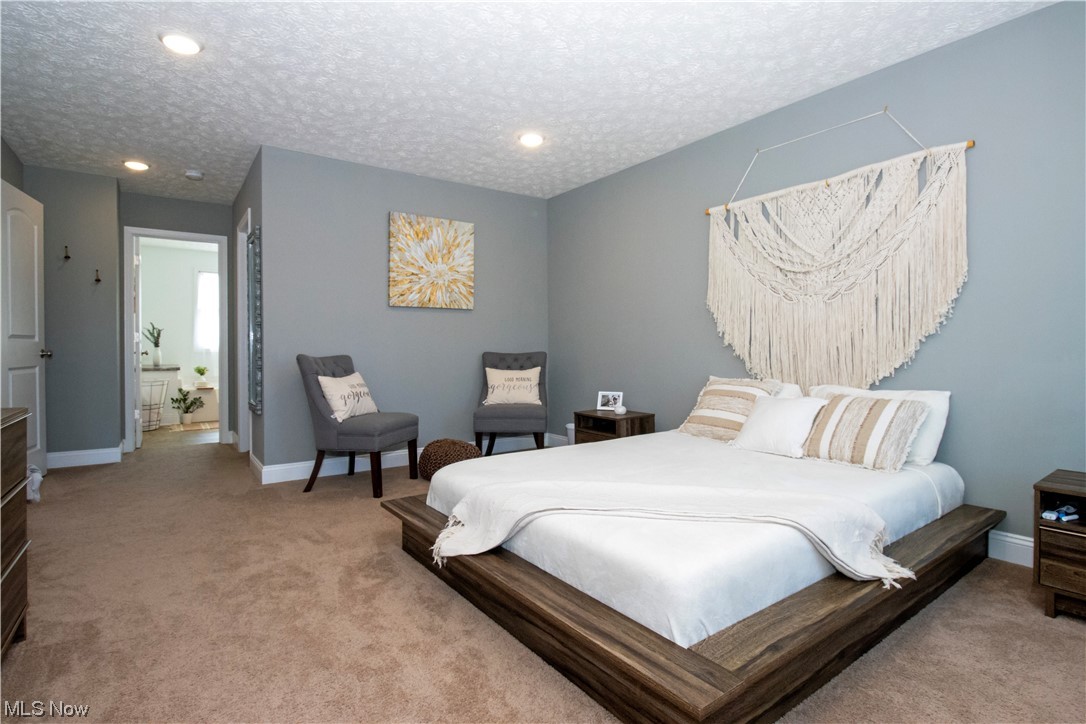 4750 McCauley Road Wooster, OH 44691 - Photo 27 of 37 Bedroom featuring a textured ceiling and light carpet and amazing walk in closet