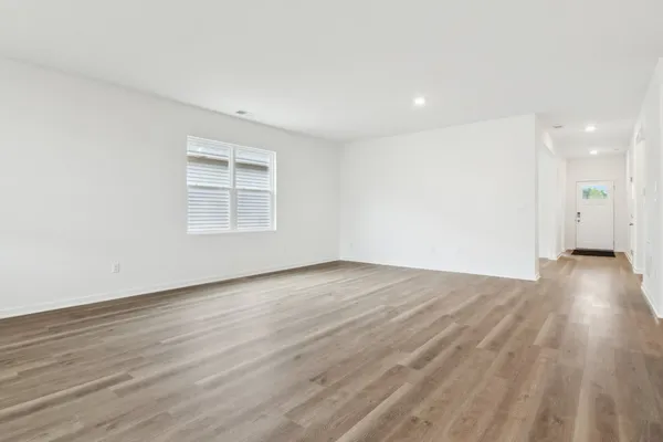 a view of a room with racks on the wall