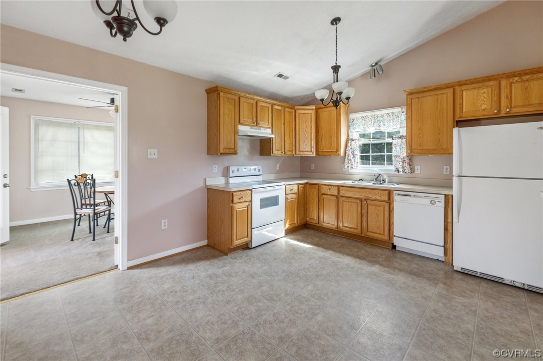 122 Pollard Place Aylett, VA 23009 - Photo 8 of 24 a kitchen with white cabinets and white appliances