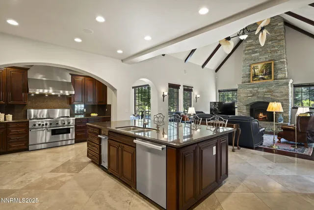 a bed room with a couch and a rug