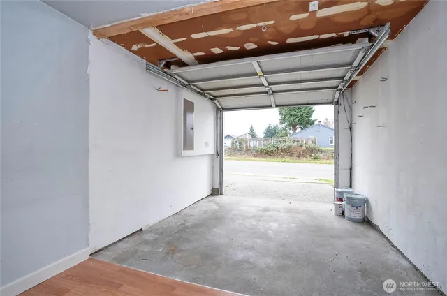 a view of backyard with large window