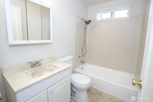 a bathroom with a sink toilet and vanity