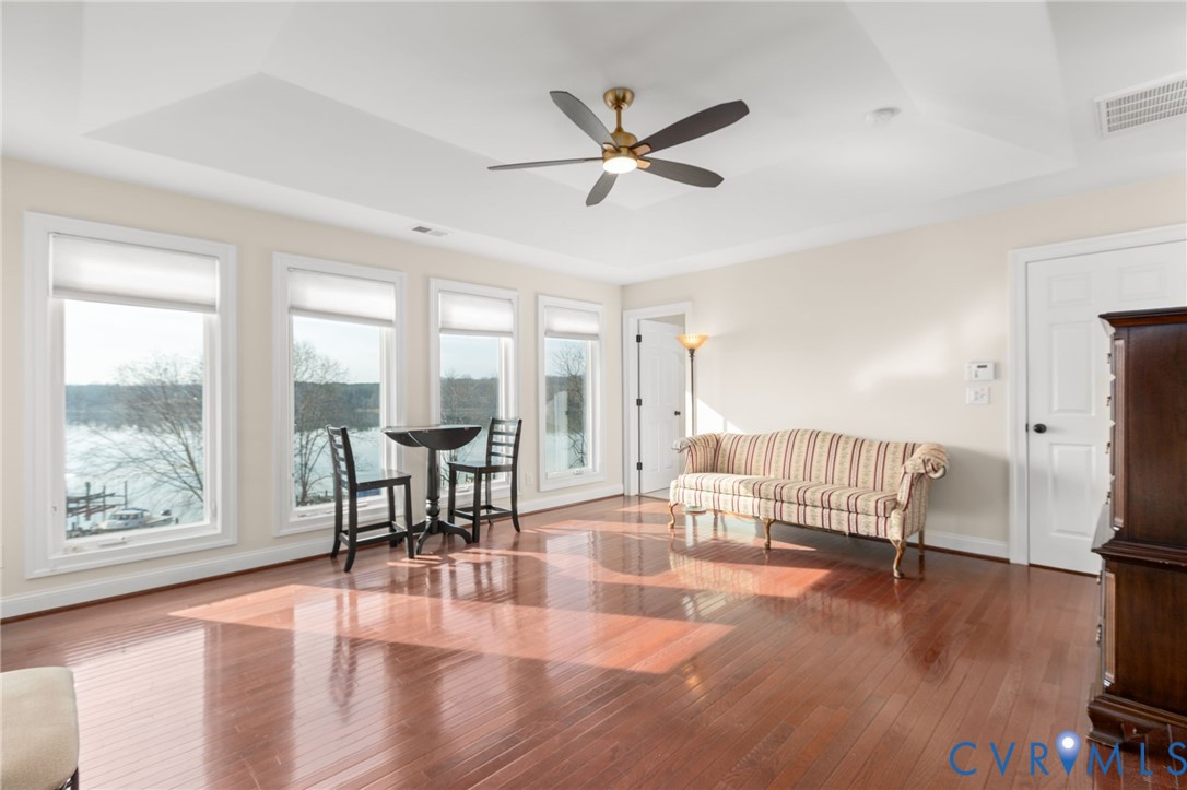 175 Shellfield Lane Colonial Beach, VA 22443 - Photo 38 of 100 Sitting room featuring a tray ceiling, hardwood /