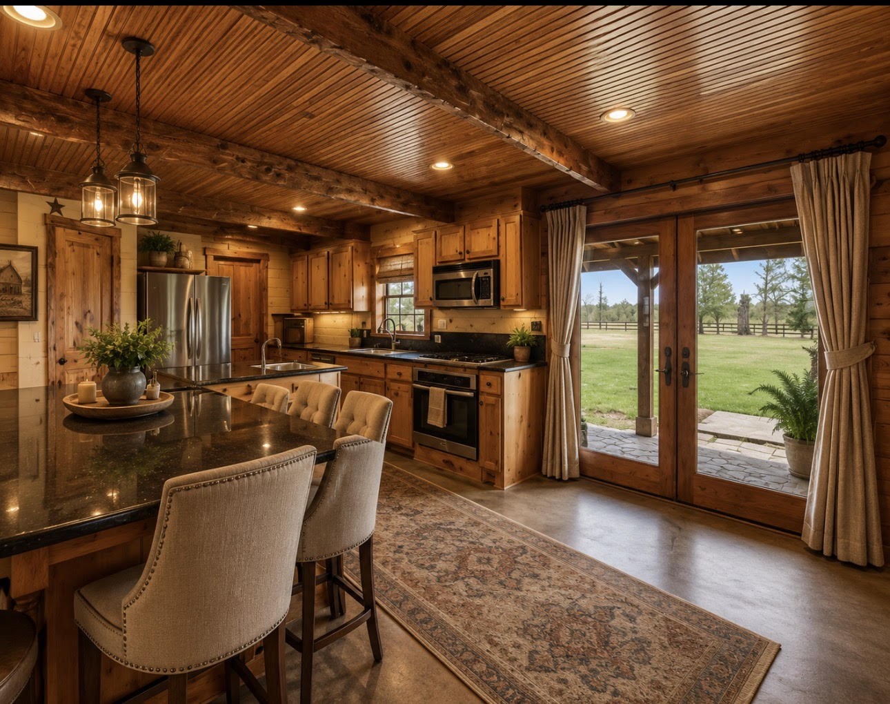 27185 Muckelroy Road Hempstead, TX 77445 - Photo 24 of 48 a dining room with furniture and a floor to ceiling window