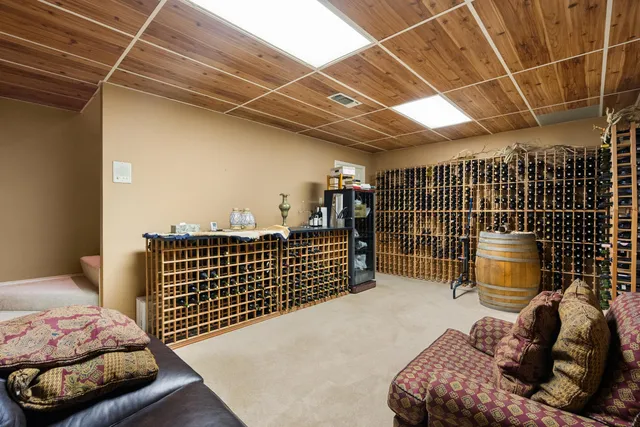 a bedroom with furniture