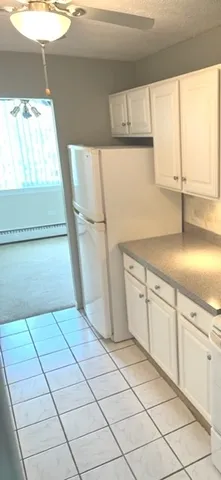 a kitchen with a sink a window and cabinets