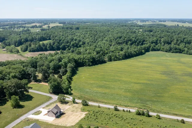 a view of a swimming pool with a yard