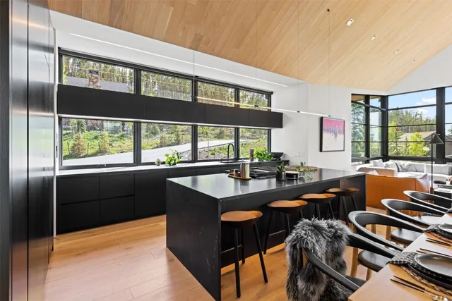 a kitchen with granite countertop lots of counter top space