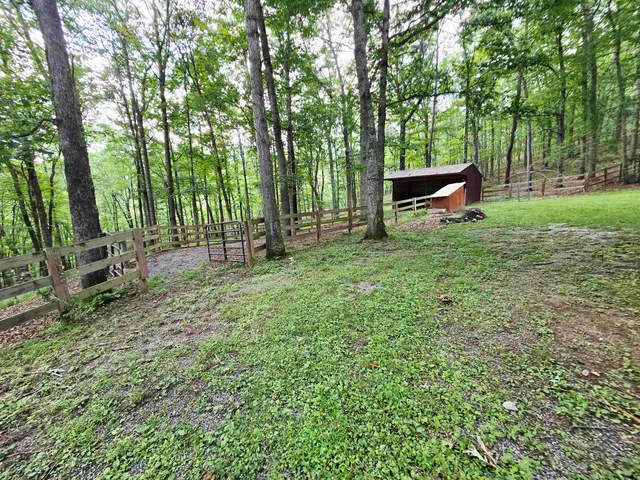 a view of outdoor space with a garden