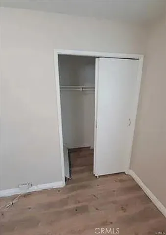 an empty room with closet