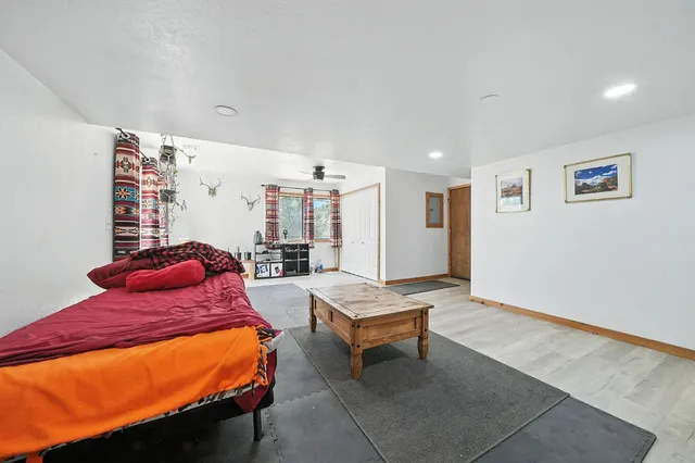 a view of backyard with green space