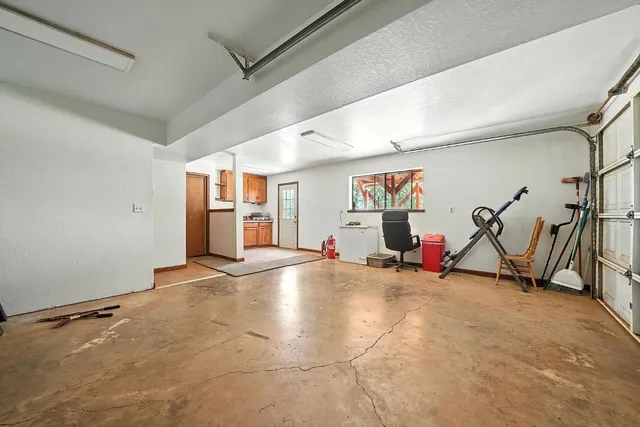 a view of a snow on the road