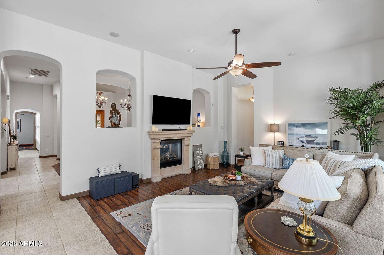 4107 North Silver Ridge Circle Mesa, AZ 85207 - Photo 21 of 67 Great room with two way fireplace - Copy
