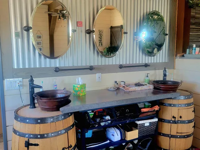 a bathroom with a shower