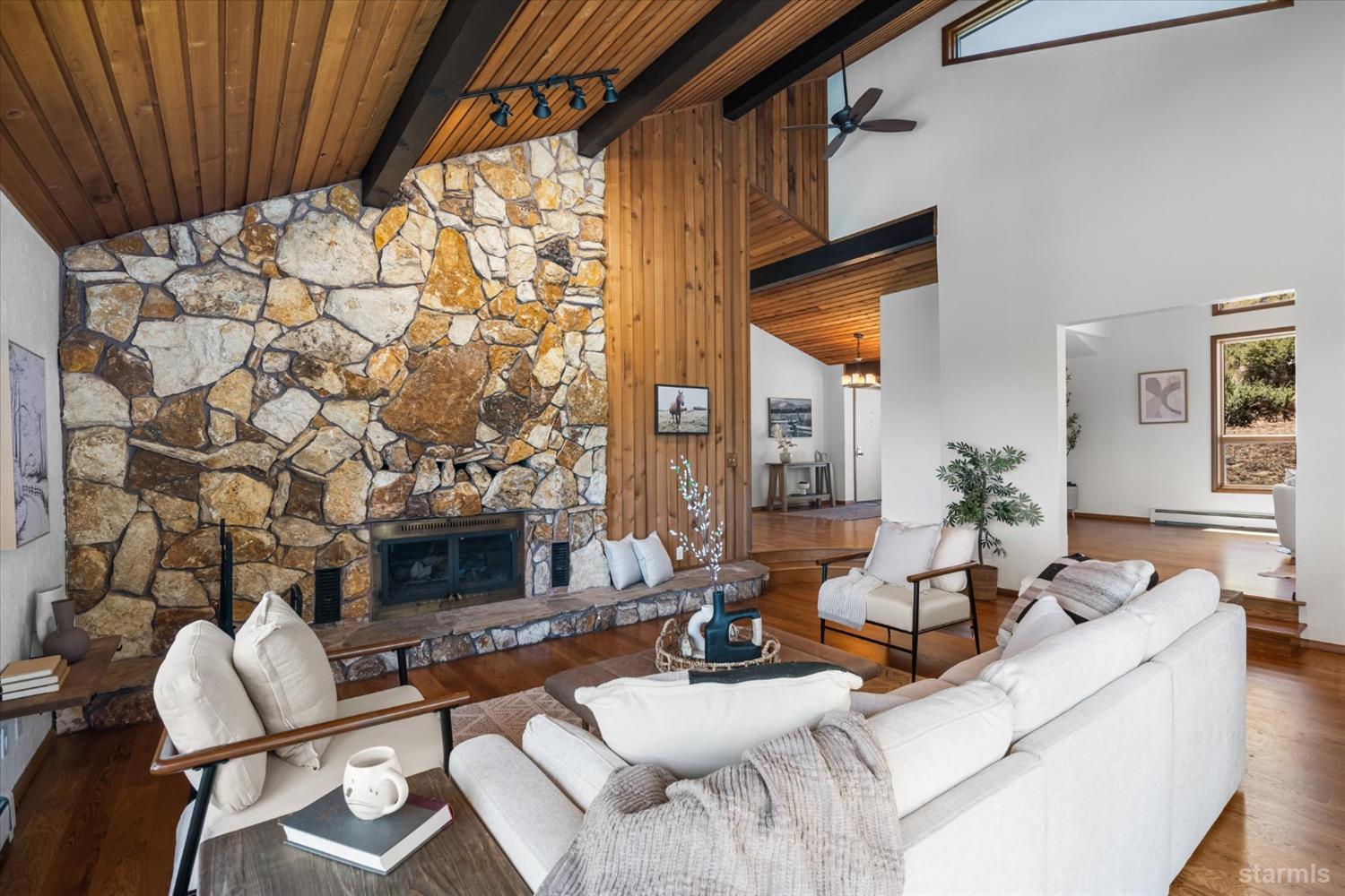 4201 Sandy Circle Carson City, NV 89703 - Photo 9 of 40 a living room with furniture a fireplace and a flat screen tv
