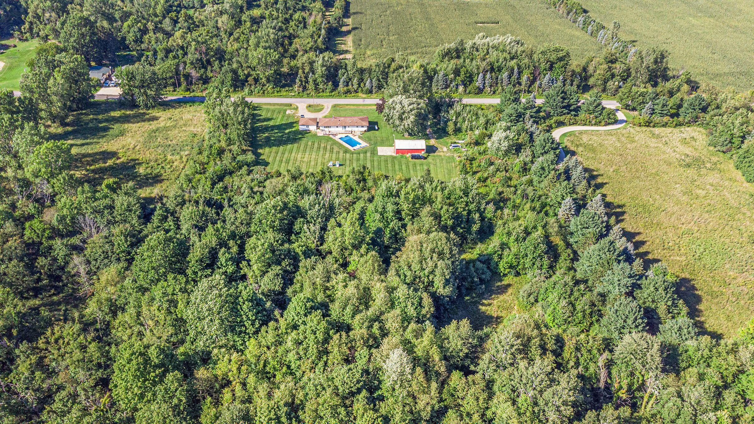 9420 Danneffel Road Watervliet, MI 49098 - Photo 23 of 24 Aerial Back Of House w Trees