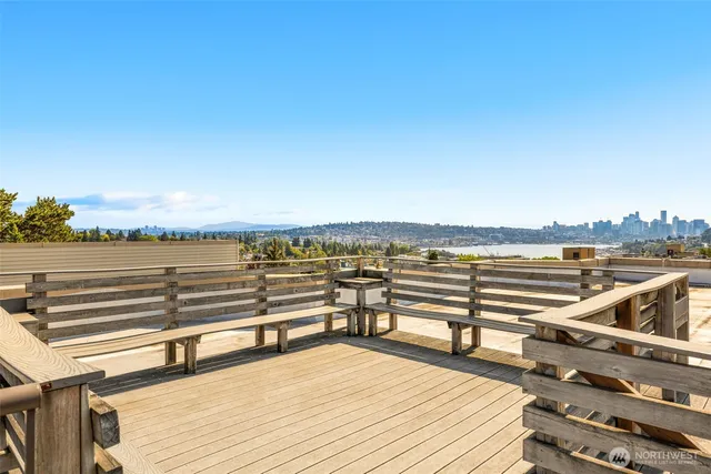 a view of a terrace with seating space