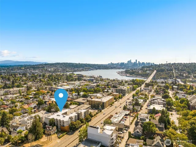 an aerial view of multiple house