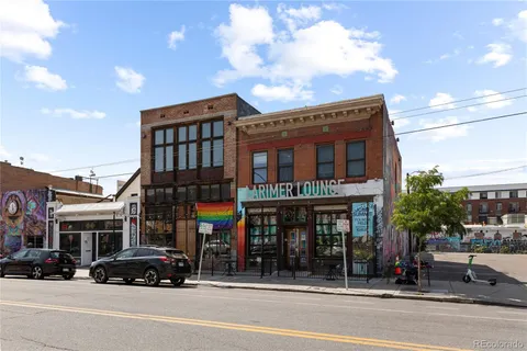 a view of a building and a street