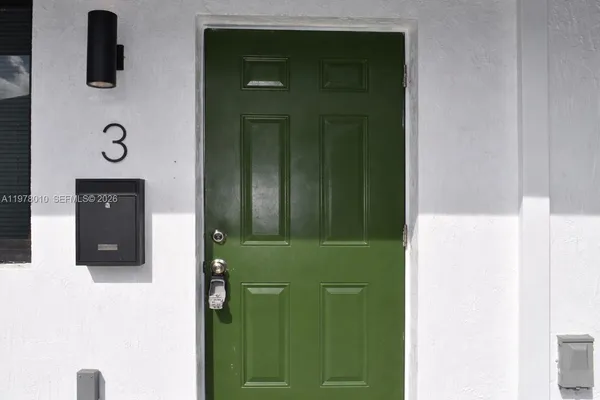 an entryway with a door