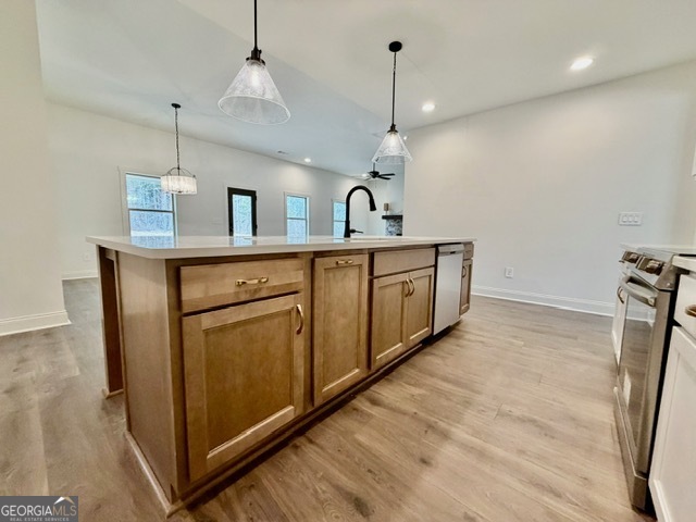 133 Kimbell Road Pine Mountain, GA 31822 - Photo 9 of 17 a view of a kitchen with a sink wooden floor and staircase