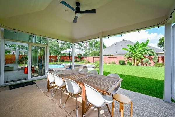 an aerial view of lake residential house with outdoor space