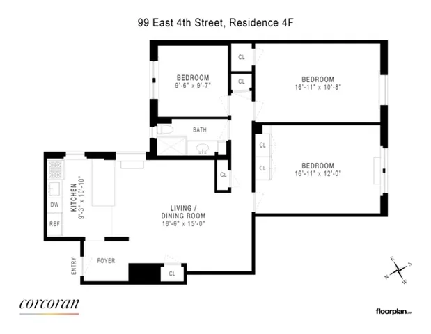 $1,150,000 | 99 East 4th Street, Unit 4F | East Village
