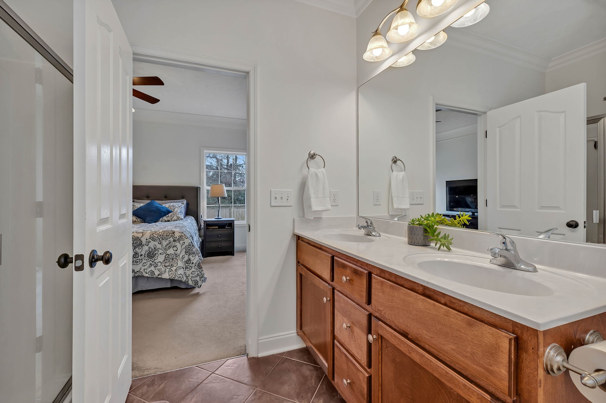 3309 Cornerstone Drive Murfreesboro, TN 37128 - Photo 27 of 43 a bathroom with a sink double vanity granite and a mirror