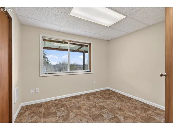 an empty room with a window