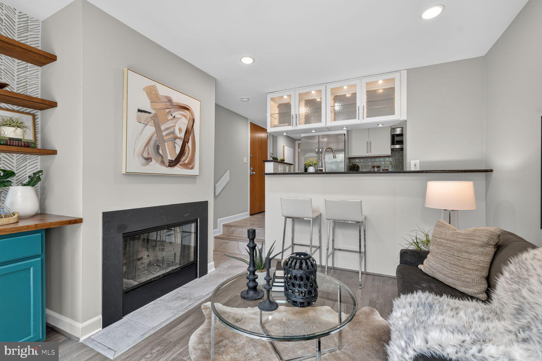 1810 Kalorama Road Northwest, Unit B1 Washington, DC 20009 - Photo 3 of 16 Open to kitchen with raised bar